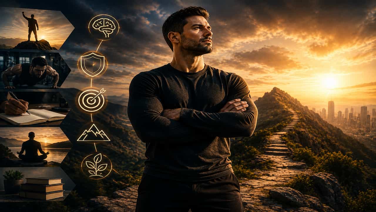 The Unstoppable Mindset: 10 Mental Shifts Every Man Over 25 Needs to Thrive Confident man standing with purpose, representing mental strength, resilience, self-discipline and personal growth.