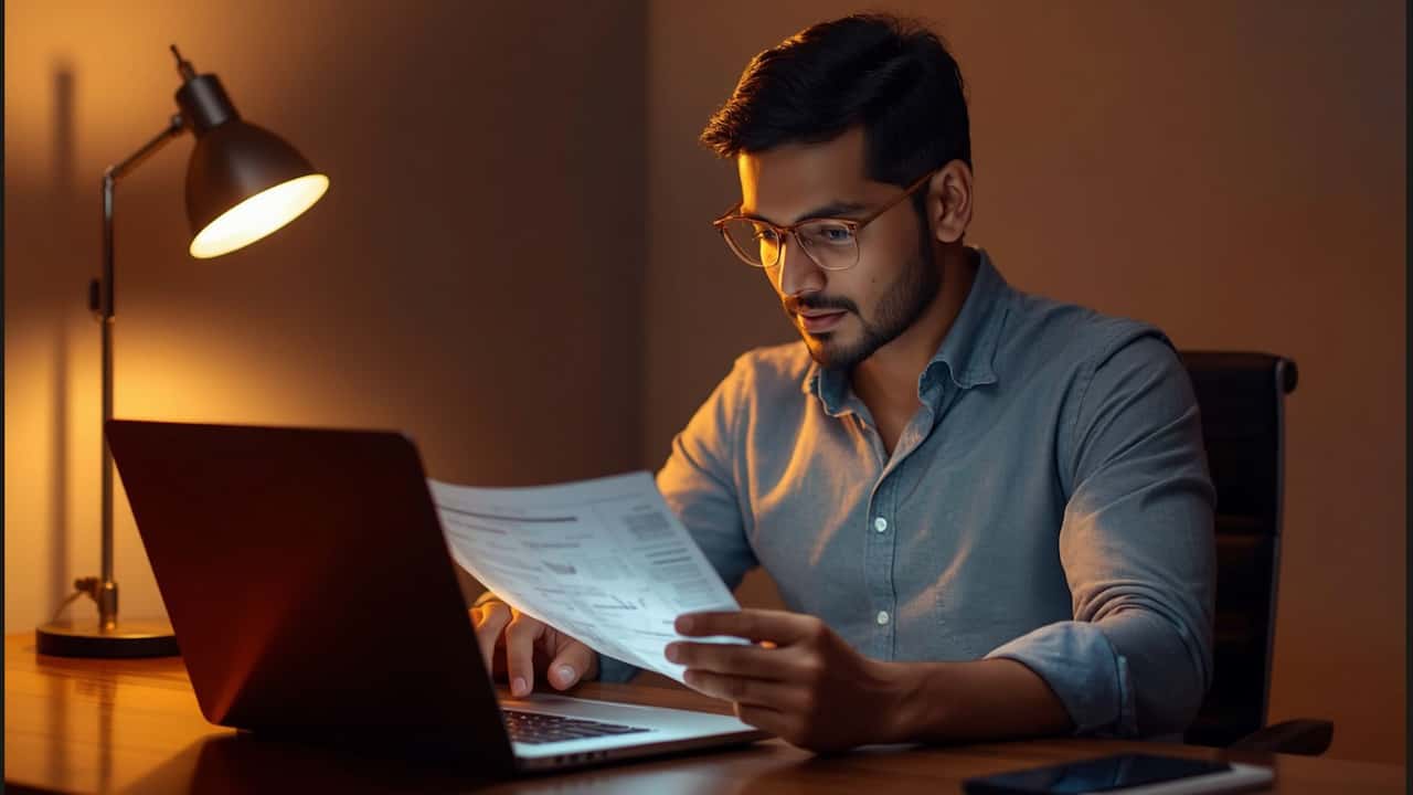 How to Take Control of Your Money Before Your Money Controls You Confident man reviewing a personal budget and financial plan, representing money management, financial control and long-term financial security.